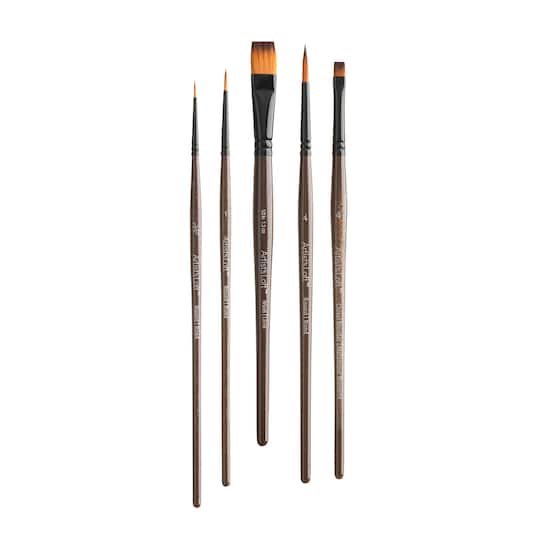 Michaels, Golden Synthetic Acrylic 5 Piece Round & Wash Brush Set by Artist's Loft™ – Category: Acrylic